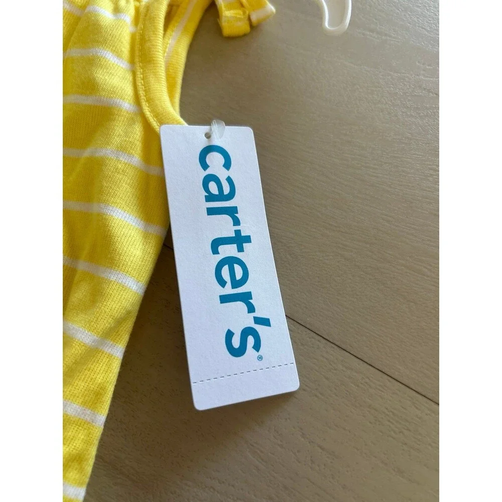 Girls Yellow Striped Heart Romper